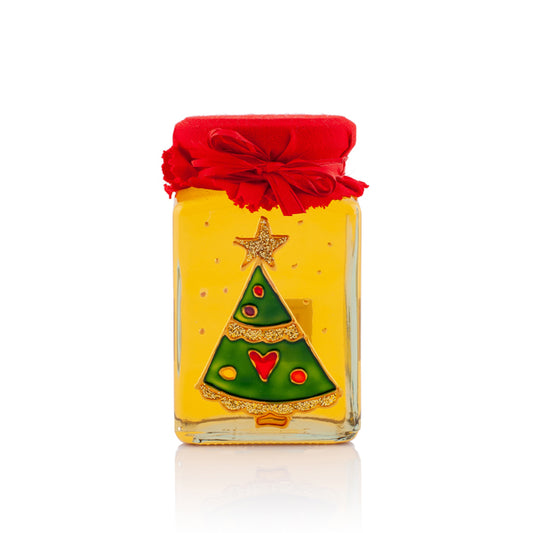 Ručne maľovaný pohár s medom zelený stromček