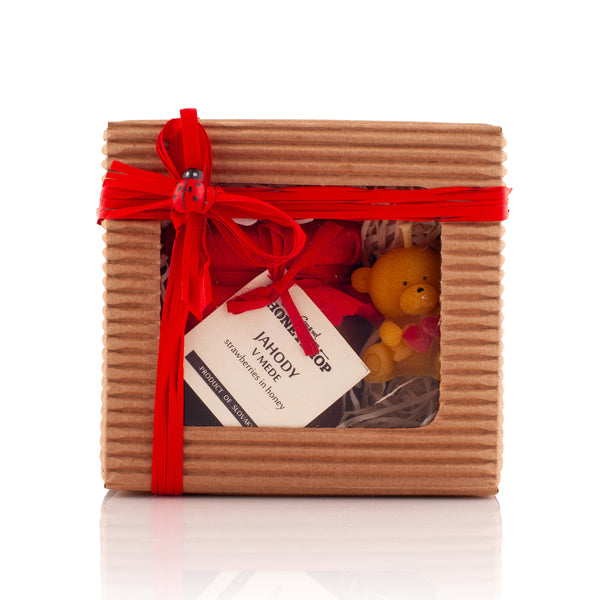 Krabička jahodová mňamka a sviečka